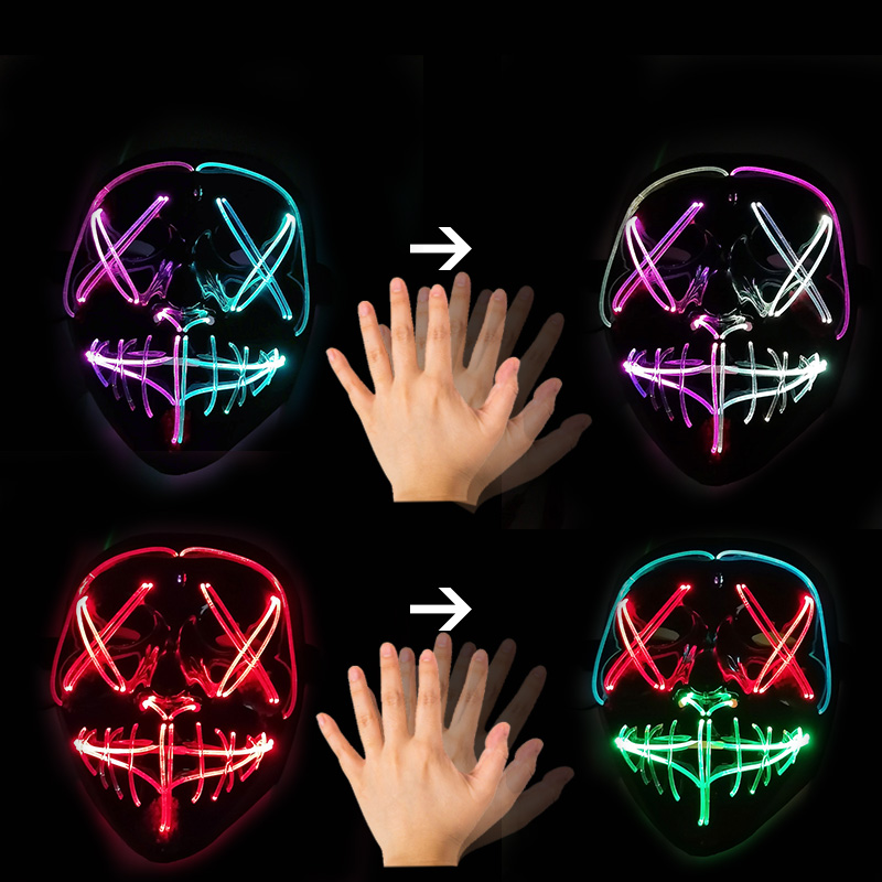 Led Purge Mask Halloween - Gesture Control LED Mask Luminous Glowing