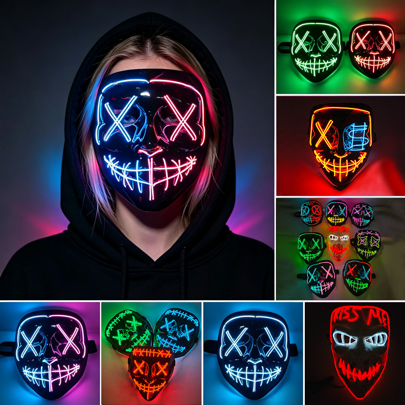 Led Purge Mask Halloween - Professional Personalization Luminous LED Purge Mask