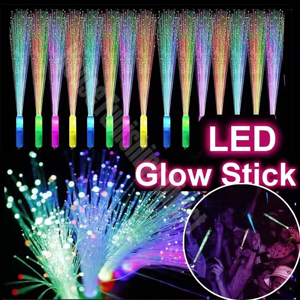 Glow In The Dark Party Glasses - 12/24/48/96Pcs Glow Fiber Wands Sticks LED