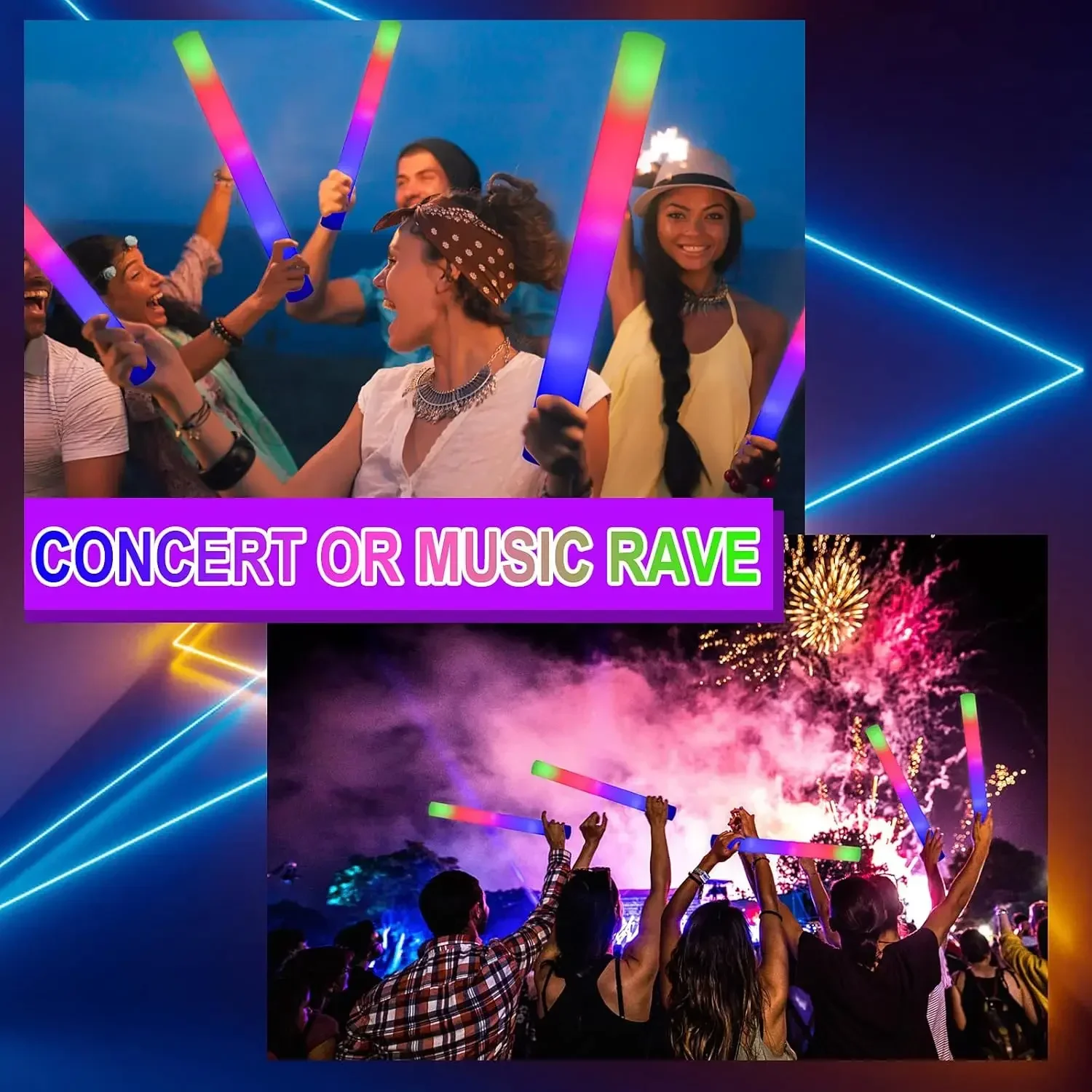 1Z-50PCS Led Foam Glow Sticks  - đánh giá và giá Flashing Led Foam Sticks Party