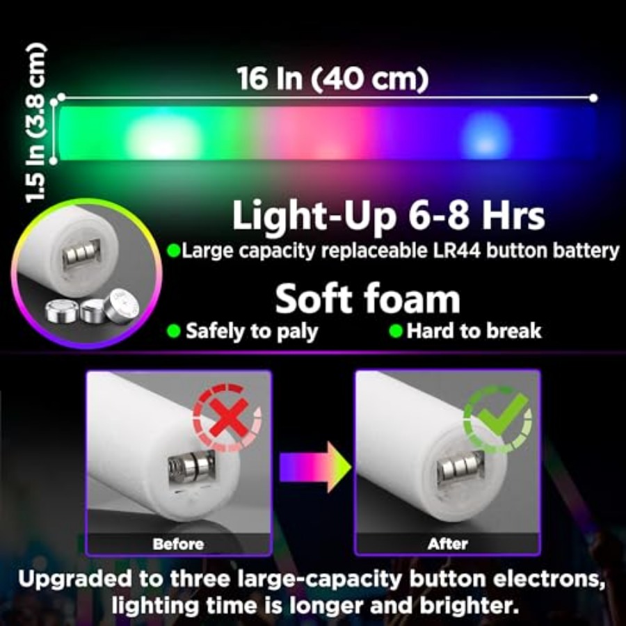 Pcs Foam Glow Sticks Bulk Part - đánh giá và giá Flashing Led Foam Sticks Party