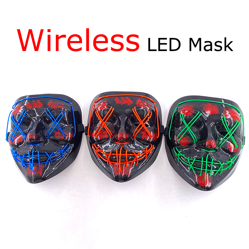 Wireless Neon LED Purge Mask G - đánh giá và giá Led Purge Mask Halloween