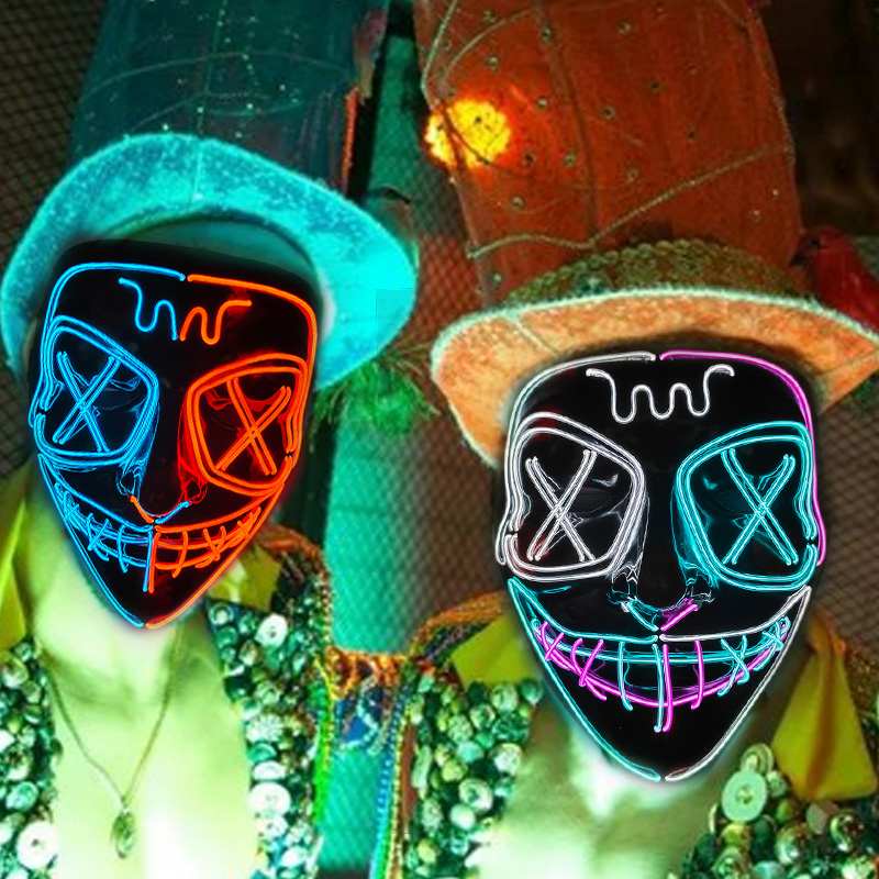 Wireless LED Glowing Mask EL N - đánh giá và giá Led Purge Mask Halloween