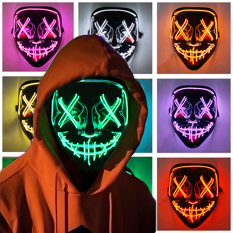 Phát Sáng Cosplay Dây EL Neon  - đánh giá và giá Led Purge Mask Halloween