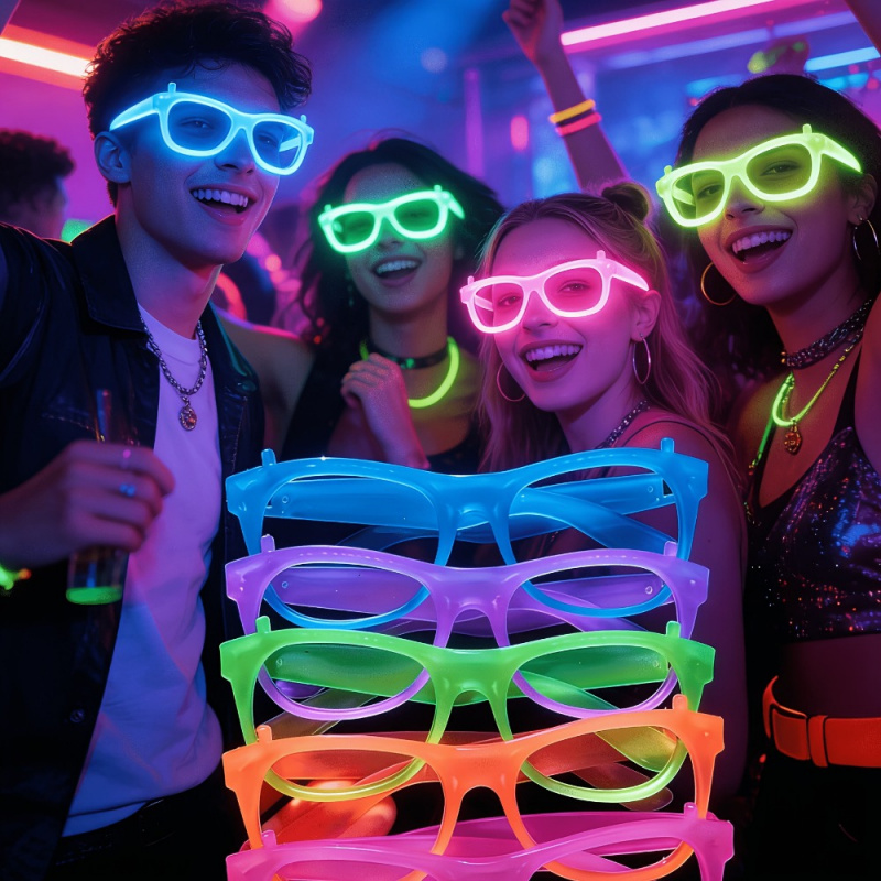 2/12pcs Glow-in-the-Dark Neon  - đánh giá và giá Glow In The Dark Party Glasses