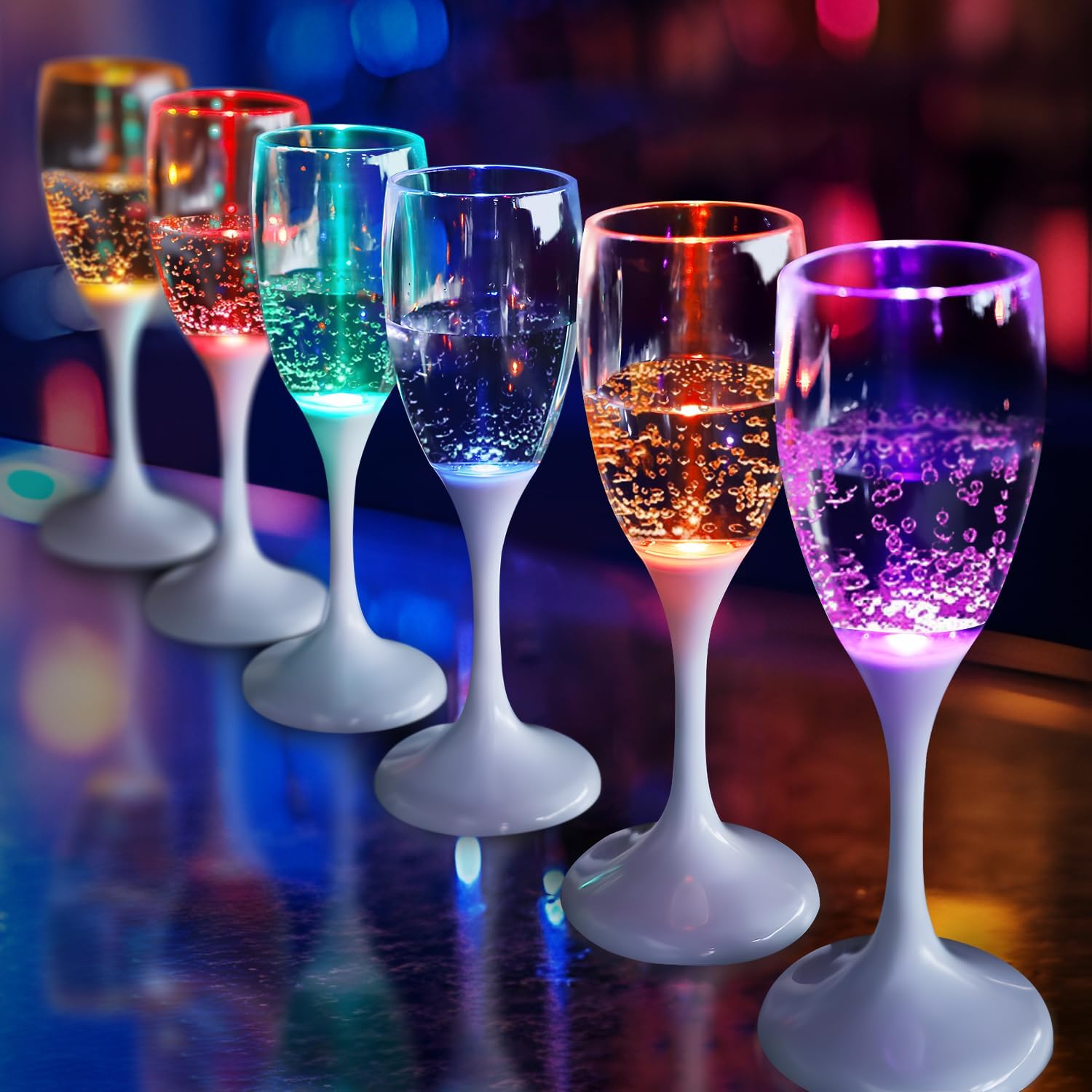 6pcs LED Luminous Champagne Gl - đánh giá và giá Glow In The Dark Party Glasses