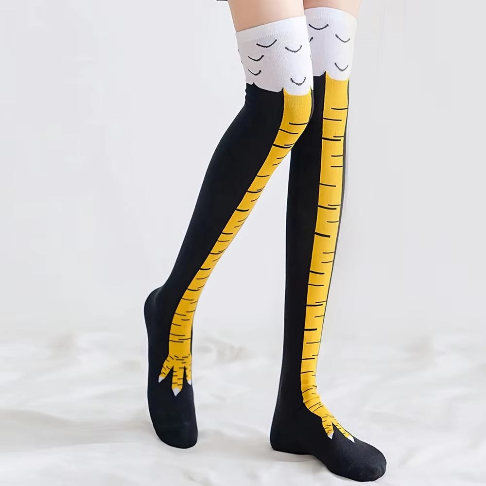 1/2 Pairs Women Knee High Sock - đánh giá và giá Funny Chicken Leg Socks