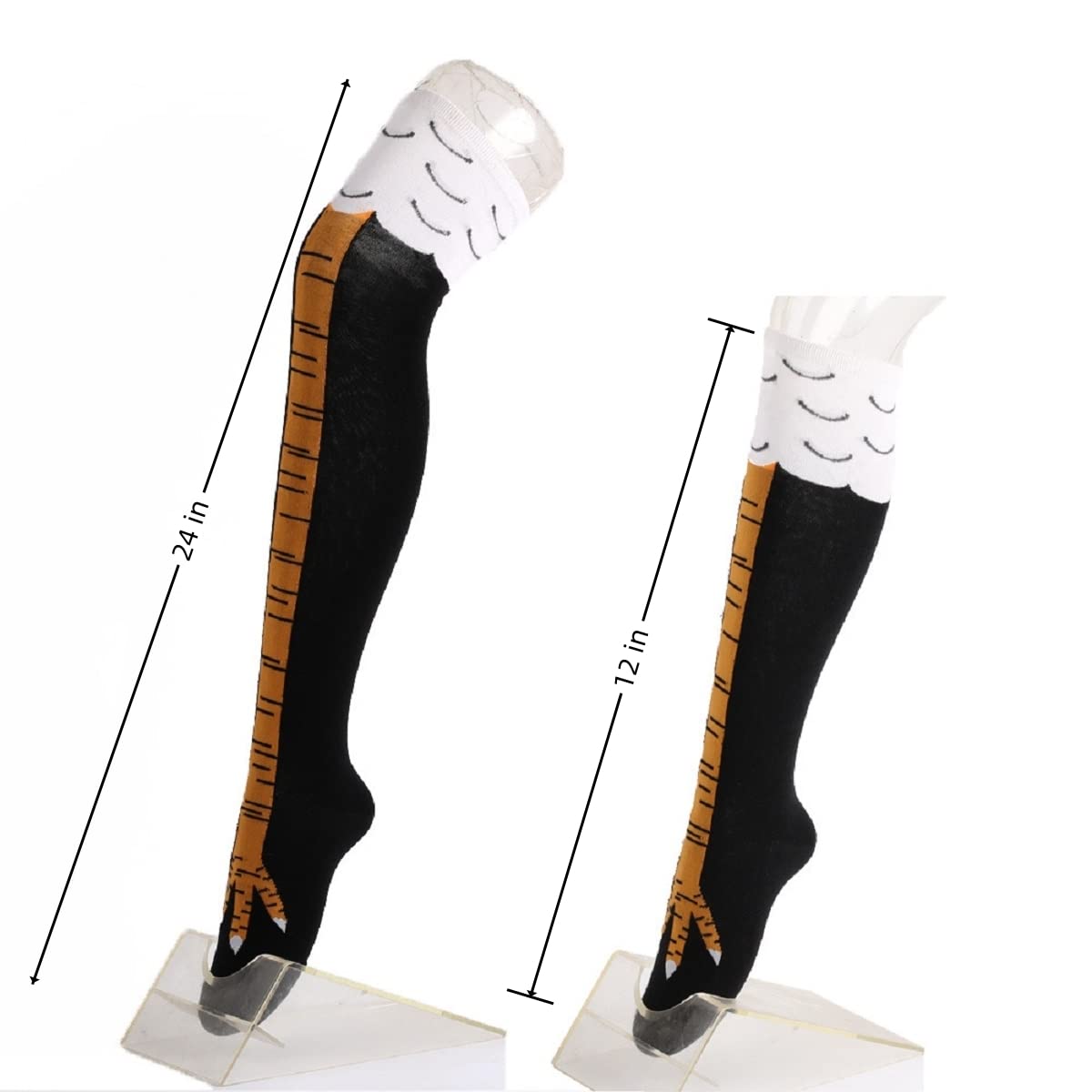 1/2 Pairs Women Knee High Sock - đánh giá và giá Funny Chicken Leg Socks