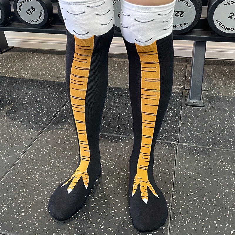 1/2 Pairs Women Knee High Sock - đánh giá và giá Funny Chicken Leg Socks