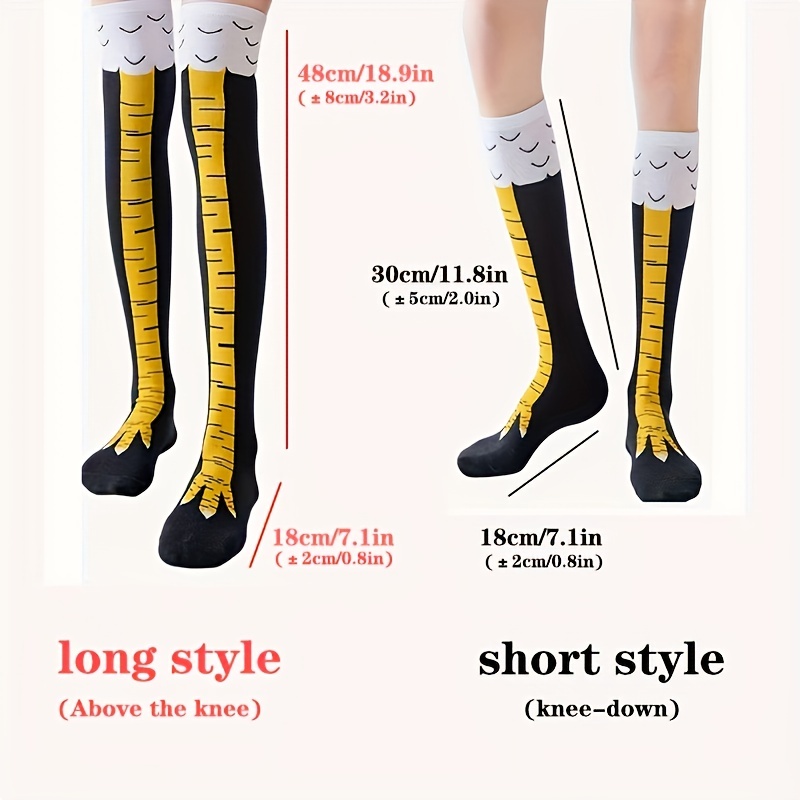 1/2 Pairs Women Knee High Sock - đánh giá và giá Funny Chicken Leg Socks