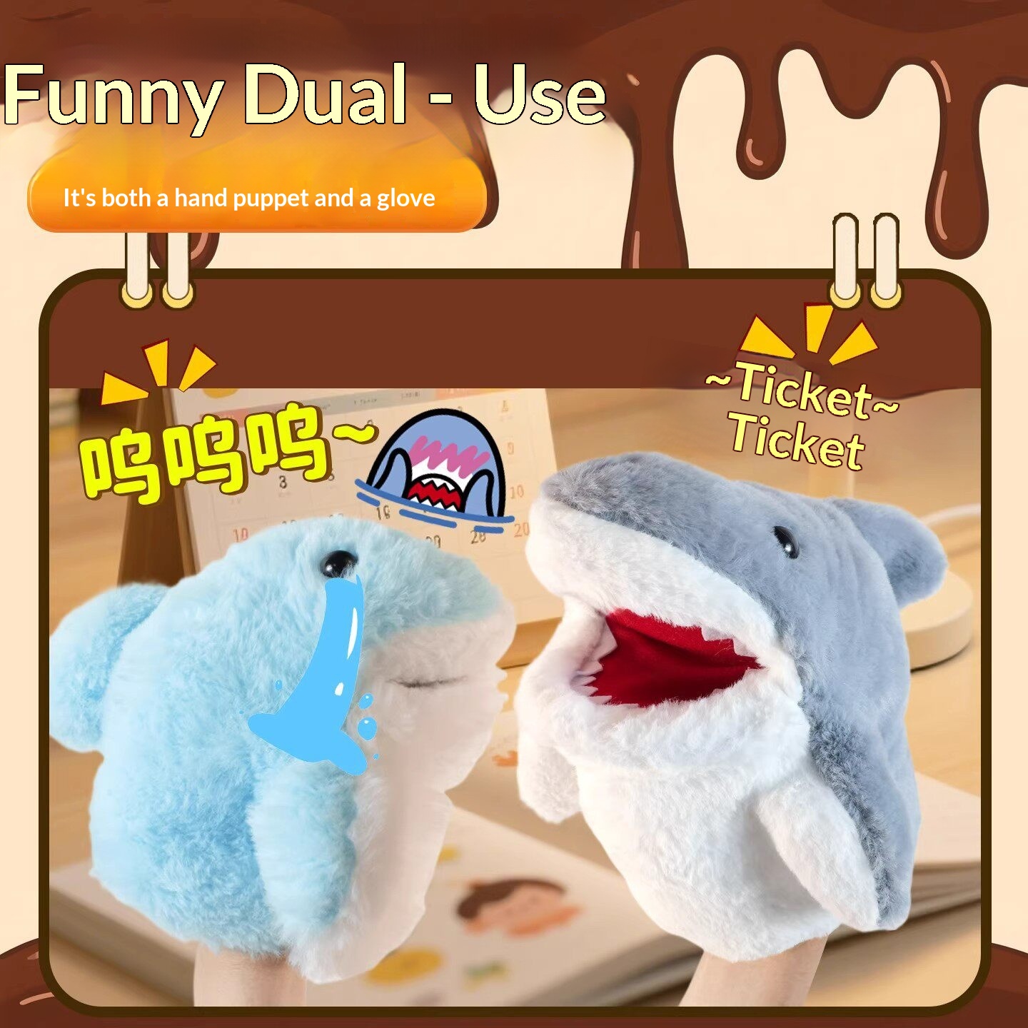 Shark Hand Puppet Plush Shark  - đánh giá và giá Prank Toys