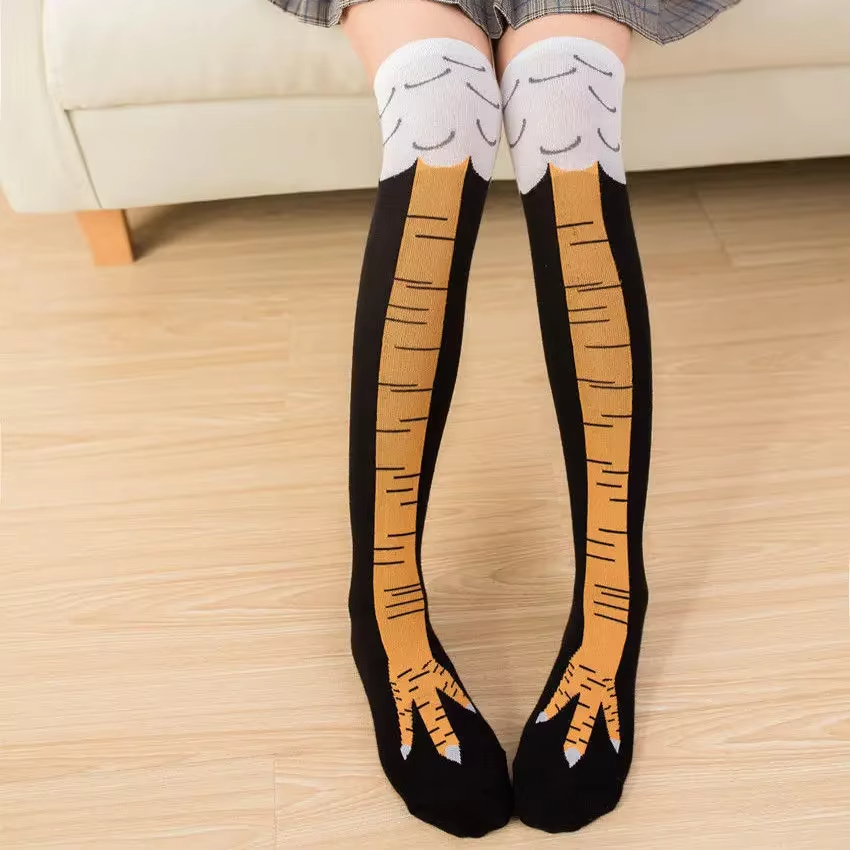 1/2/5 Pairs Women Knee High So - đánh giá và giá Funny Chicken Leg Socks
