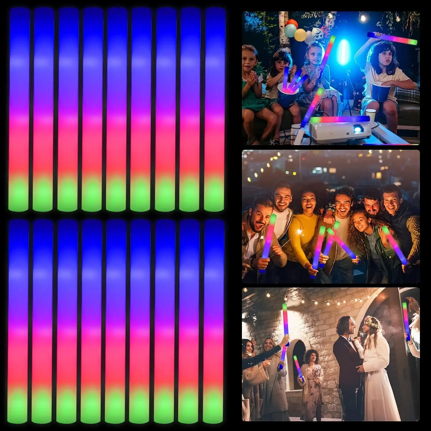 2Z-50PCS Led Foam Glow Sticks  - đánh giá và giá Flashing Led Foam Sticks Party