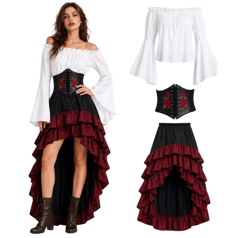 Halloween Medieval Retro Pirat - đánh giá và giá Medieval Renaissance Dress Women