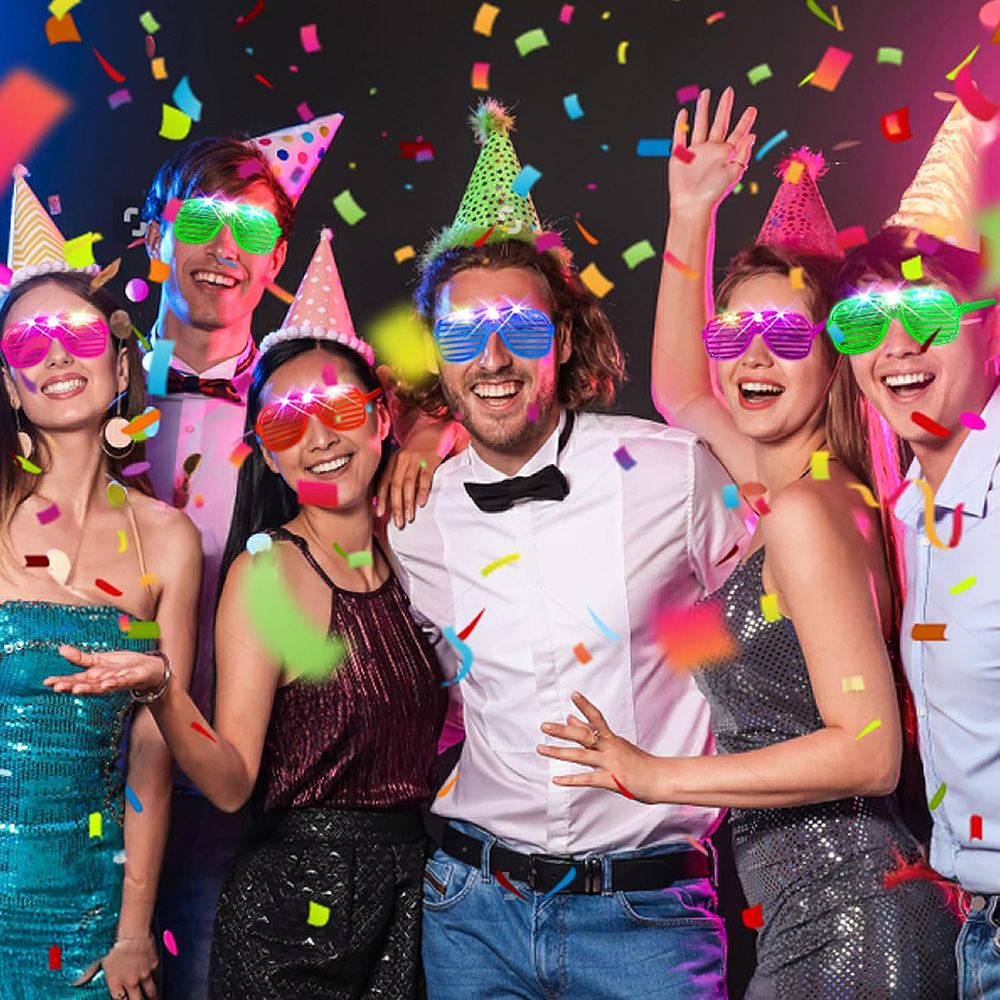 LED Glasses 6 Neon Colors Glow - đánh giá và giá Glow In The Dark Party Glasses