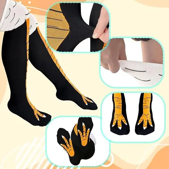 Trendy Women Socks With Knee L - đánh giá và giá Funny Chicken Leg Socks