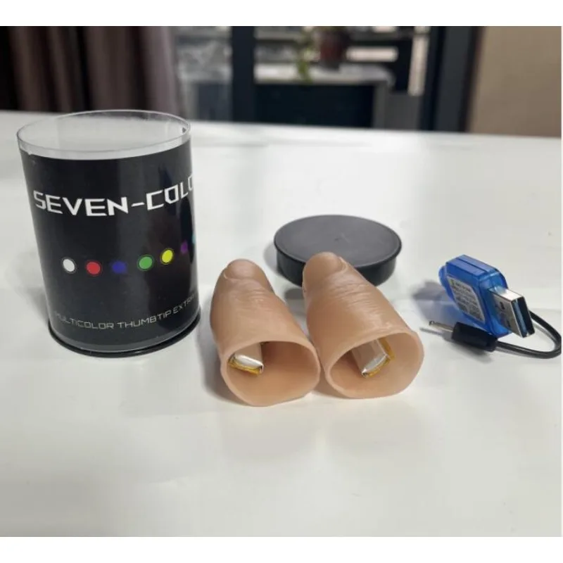 Seven Colors LED Light Thumb T - đánh giá và giá Thumb Tip Magic Trick Set